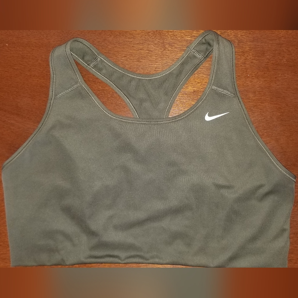 Nike XXL Pro Swoosh Sports Bra Olive Green